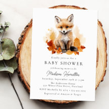 Cute Woodland Fox Fall Baby Shower