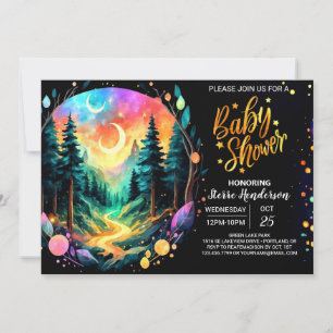 Invitación Cute Woodland Magic Adventure Baby Shower