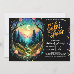 Invitación Cute Woodland Magic Adventure Baby Shower