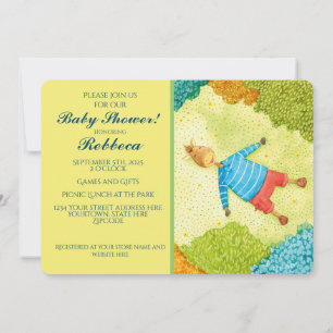 Invitación Cute Woodland Pony Baby Shower