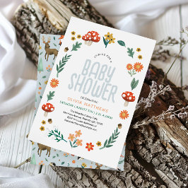 Invitación Cute y Rustic Forest Woodland Boys Baby Shower