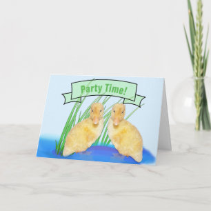 Invitación Cute Yellow Ducklings, fiesta de cumpleaños de los