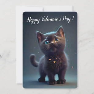Invitación Cutest Black Kitten El día de San Valentín