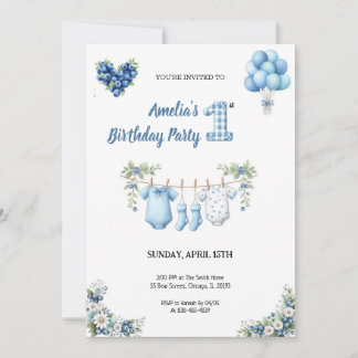 Invitación CUTEST BLUE BIRTHDAY PARTY Invitation