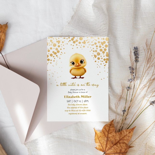 Invitación Cutie Gender Neutral Duck Baby Shower (Subido por el creador)