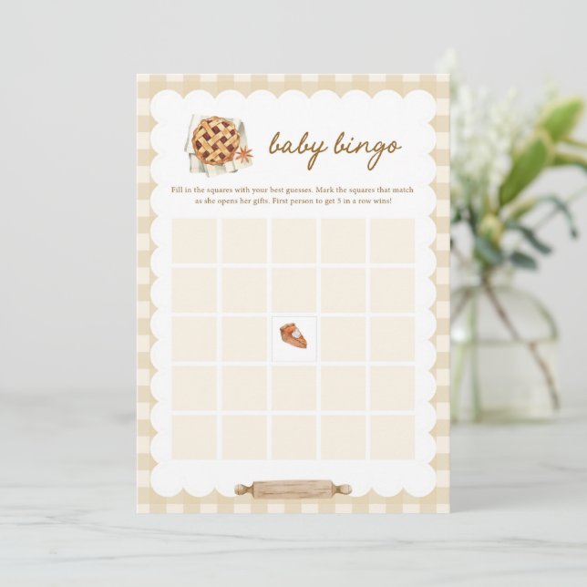 Invitación Cutie Pie Baby Shower Baby Bingo Game Cards (Anverso de pie)