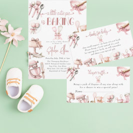 Invitación Cutie Pie | Baby Shower de Chica rosa acuarela