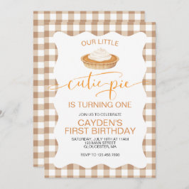 Invitación Cutie Pie de calabaza Caída de platillo Primer cum