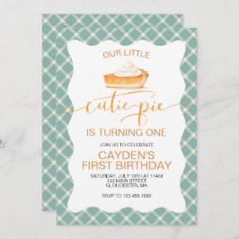 Invitación Cutie Pie de calabaza Caída de platillo Primer cum