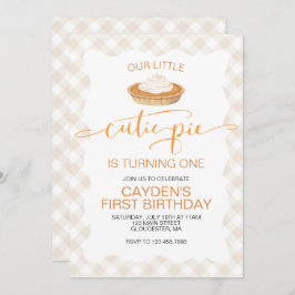 Invitación Cutie Pie de calabaza Caída de platillo Primer cum