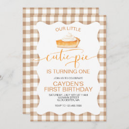 Invitación Cutie Pie de calabaza Caída de platillo Primer cum