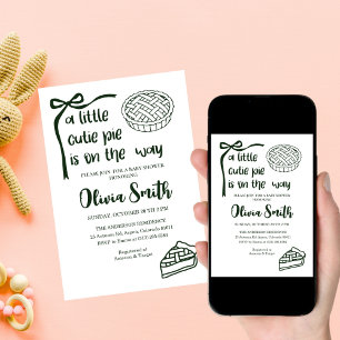 Invitación Cutie Pie está en camino, Baby Shower de Otoño