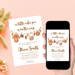 Invitación Cutie Pie está en camino, Baby Shower de Otoño