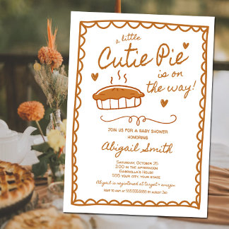 Invitación Cutie Pie Fall Baby Shower Invitation