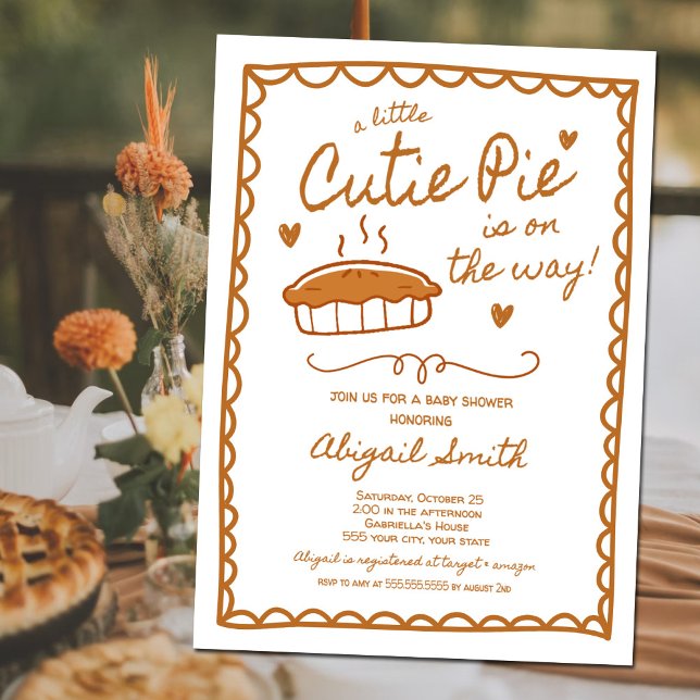 Invitación Cutie Pie Fall Baby Shower Invitation (Subido por el creador)