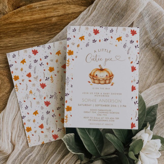 Invitación Cutie Pie Gender Neutral Fall Baby Shower (Subido por el creador)