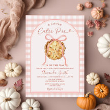 Cutie Pie Pastel Rosa Bow Gingham Fall Baby Shower