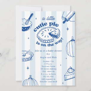 Invitación Cutie Pimpkin Fall Boy Blue Baby Shower