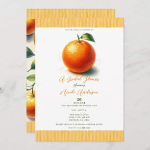 Invitación Cutie Watercolor Naranja Bridal Shower