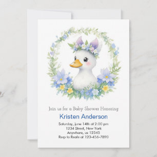 Invitación Cuto Blue Duck Watercolor Bliss Boy Baby Shower