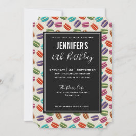 Invitación Cuto colorido Patrón de Macarons Cumpleaños
