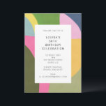 Invitación Cuto colorido Resumen Art Moderno 50 cumpleaños<br><div class="desc">Cute Colorful Abstract Art Modern Invitación a los 50 Años - todo el texto es editable para que esta plantilla se pueda usar para cualquier edad.</div>