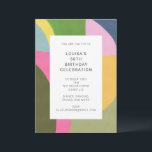 Invitación Cuto colorido Resumen Art Moderno 50 cumpleaños<br><div class="desc">Cute Colorful Abstract Art Modern Invitación a los 50 Años - todo el texto es editable para que esta plantilla se pueda usar para cualquier edad.</div>