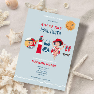 Invitación Cuto cuarto de july pool fiesta