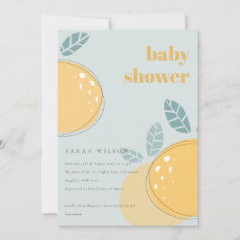 Invitación Cuto Dusky Blue Lemon Fruity Bold Baby Shower