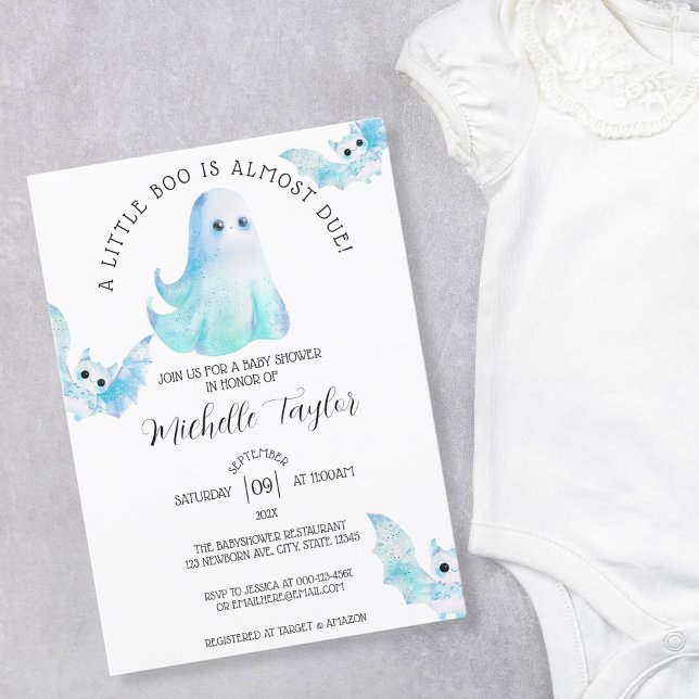 Invitación Cuto fantasma pequeño niño pequeño Baby Shower (Subido por el creador)