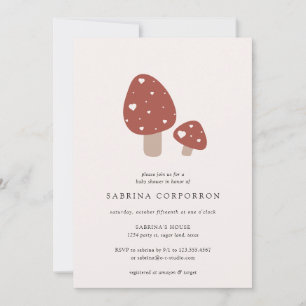 Invitación Cuto hongo Caída Minimalista Invita Baby Shower