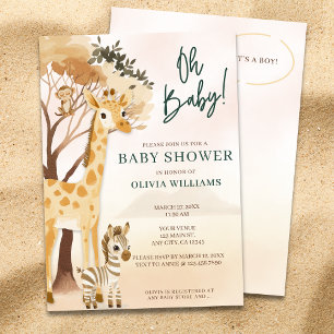 Invitación Cuto Oh Niño Safari Baby Shower