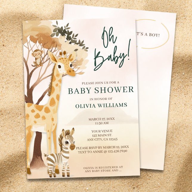 Invitación Cuto Oh Niño Safari Baby Shower (Subido por el creador)