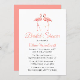 Invitación Cuto tropical rosa Flamingo Bridal Shower