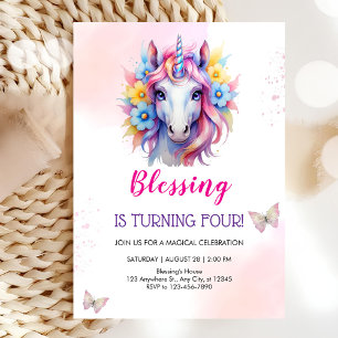 Invitación Cuto unicornio por cumpleaños