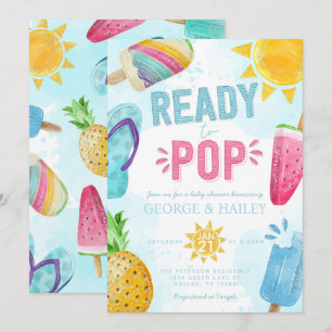Invitación Cuto verano de la paleta lista para sacar Baby Sho