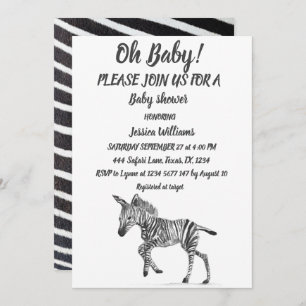 Invitación Cuto Zebra Safari Selva animal Niño niño