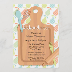 Invitación Cutting Board, Utensils, Kitchen Bridal Shower