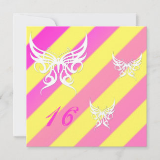 Invitación Cybergoth Butterflies Sweet 16 cumpleaños invita