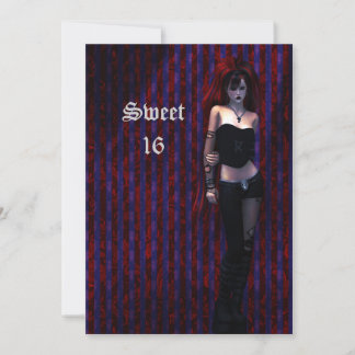 Invitación Cybergoth Vampire Sweet 16 cumpleaños