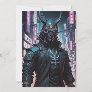 Invitación Cyberpunk Demon Samurai