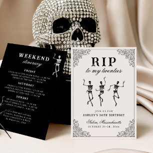 Invitación D.E.P. a mi cumpleaños de veintitantos fin de sema