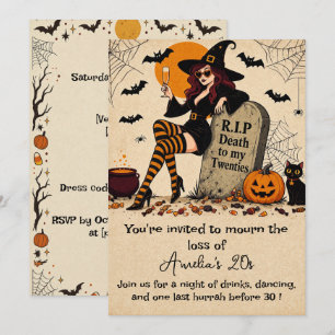Invitación D.E.P. a Mis Veinte Años Retro Cumpleaños 30 Hallo