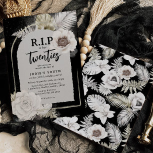 Invitación D.E.P a sus Veinte Floral 30 Cumpleaños