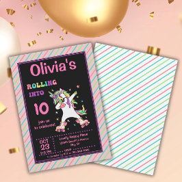 Invitación Dabbing Unicornio Fiesta de cumpleaños de patinaje