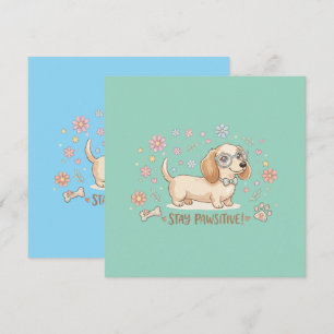 Invitación Dachshund Adorable Mantén Positividad