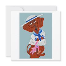 Dachshund con traje de marinero