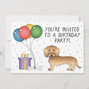 Invitación Dachshund de pelo duro de trigo perro lindo - Cump