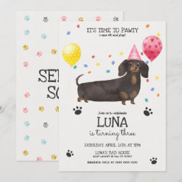 Invitación Dachshund Dejó Que El Perro Padoso Invitara Al Cu