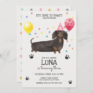 Invitación  Dachshund Dejó Que El Perro Padoso Invitara Al Cu